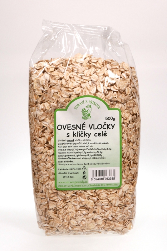 Vločky ovesné celé s klíčky 500g