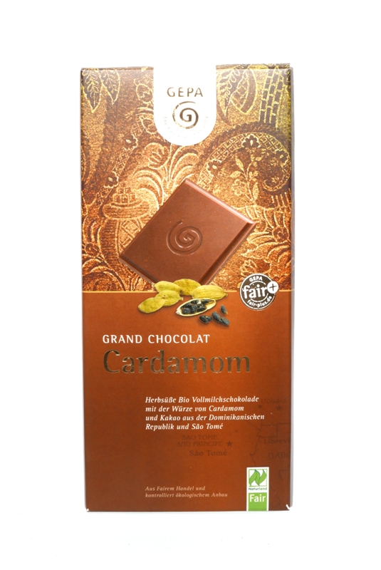 Čokoláda mléčná s kardamomem 100g BIO 