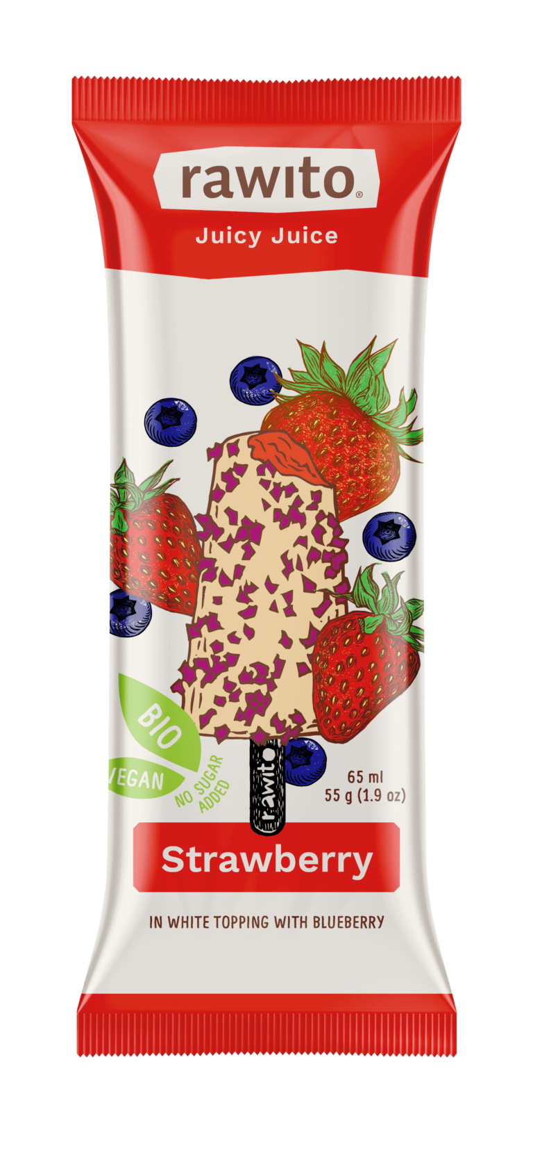 Rawito jahodový nanuk 65ml(55g) RAW, BIO