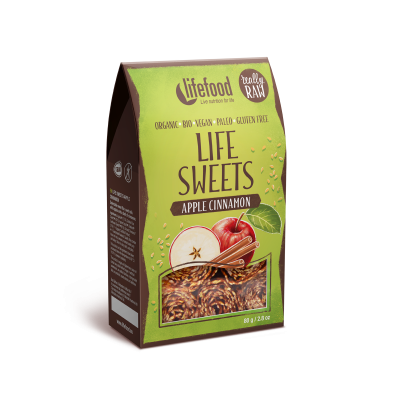 Life Sweets jablečné se skořicí 80g RAW, BIO